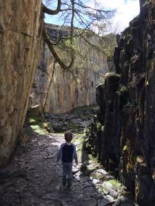 Exploring the quarries at Tilberthwaite